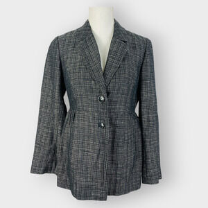 J. Jill Tweed Blazer Double Button Textured Long Sleeve Notched Collar Cotton 8